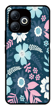 Flower Leaves Design Metal Mobile Case for Infinix Smart 8