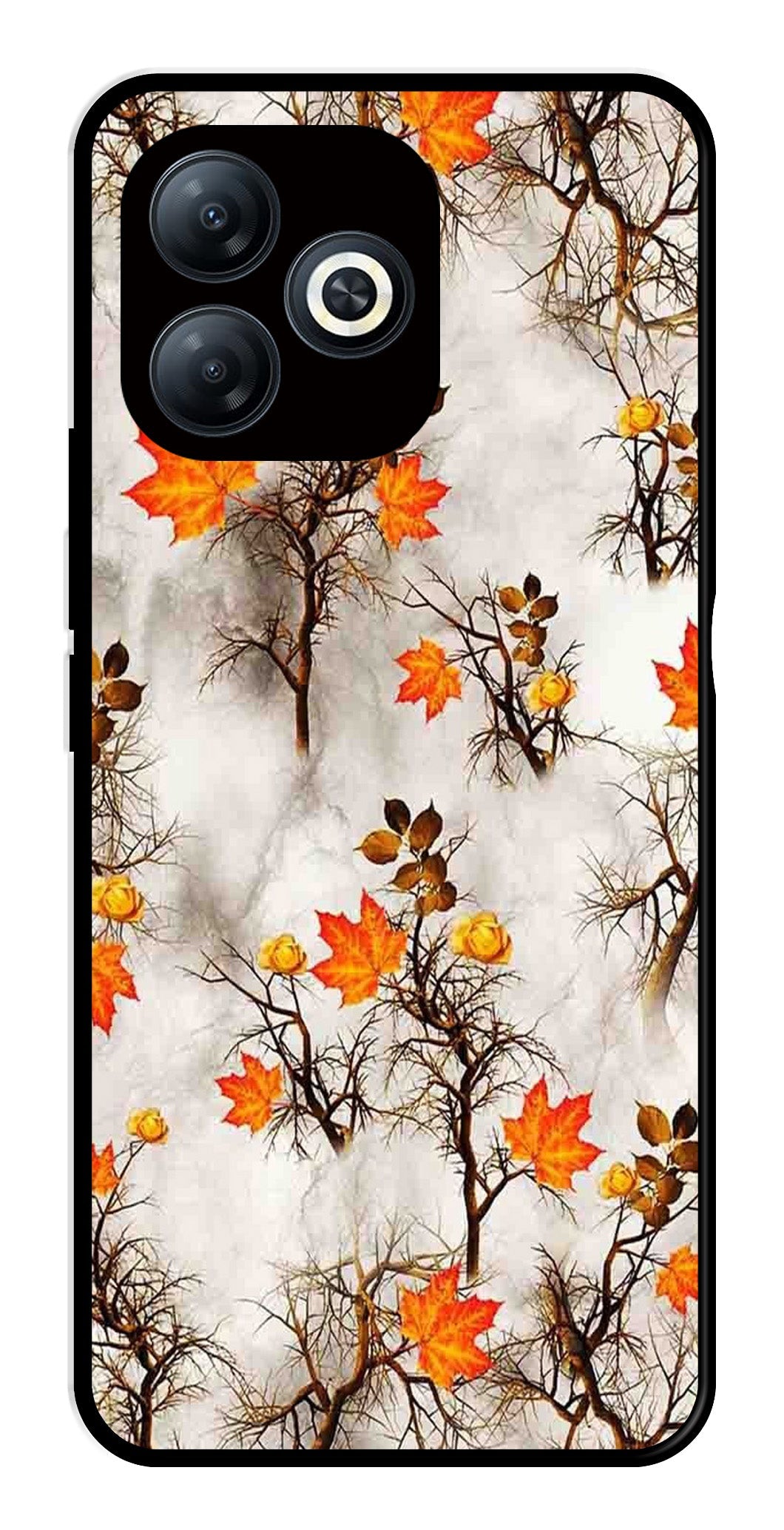 Autumn leaves Metal Mobile Case for Infinix Smart 8   (Design No -55)