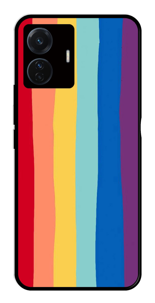 Rainbow MultiColor Metal Mobile Case for iQOO Z6 Pro 5G   (Design No -03)