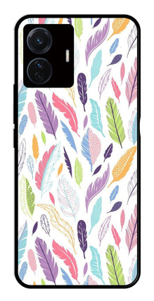Colorful Feathers Metal Mobile Case for iQOO Z6 Pro 5G
