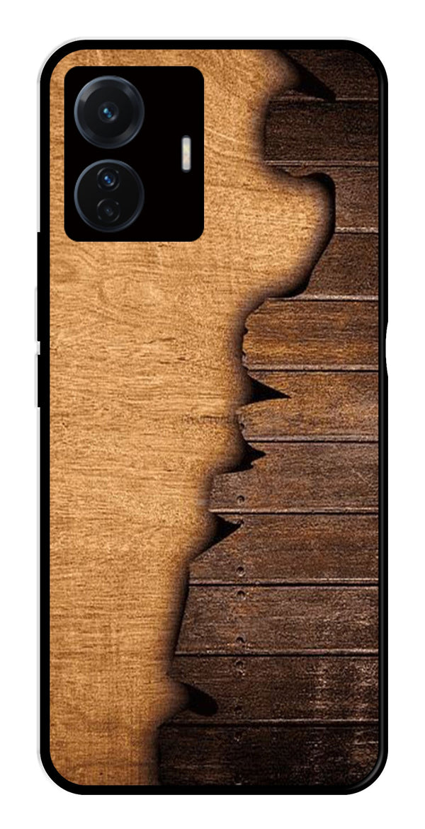 Wooden Design Metal Mobile Case for iQOO Z6 Pro 5G   (Design No -13)