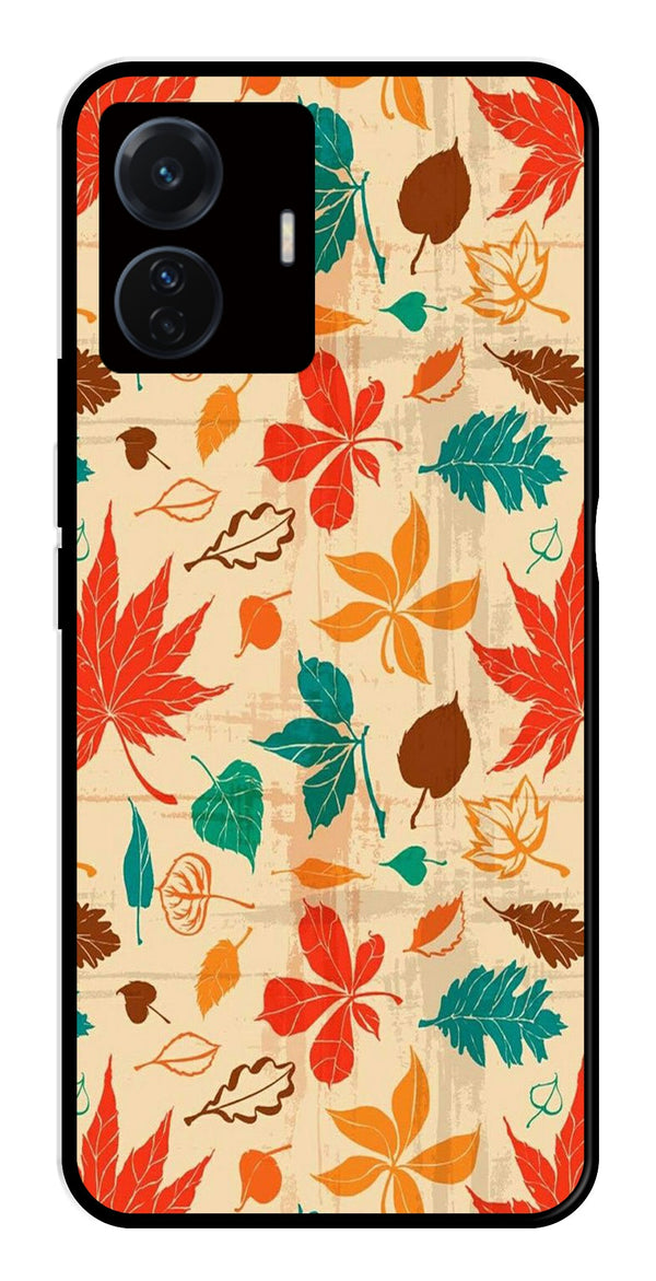Leafs Design Metal Mobile Case for iQOO Z6 Pro 5G   (Design No -14)