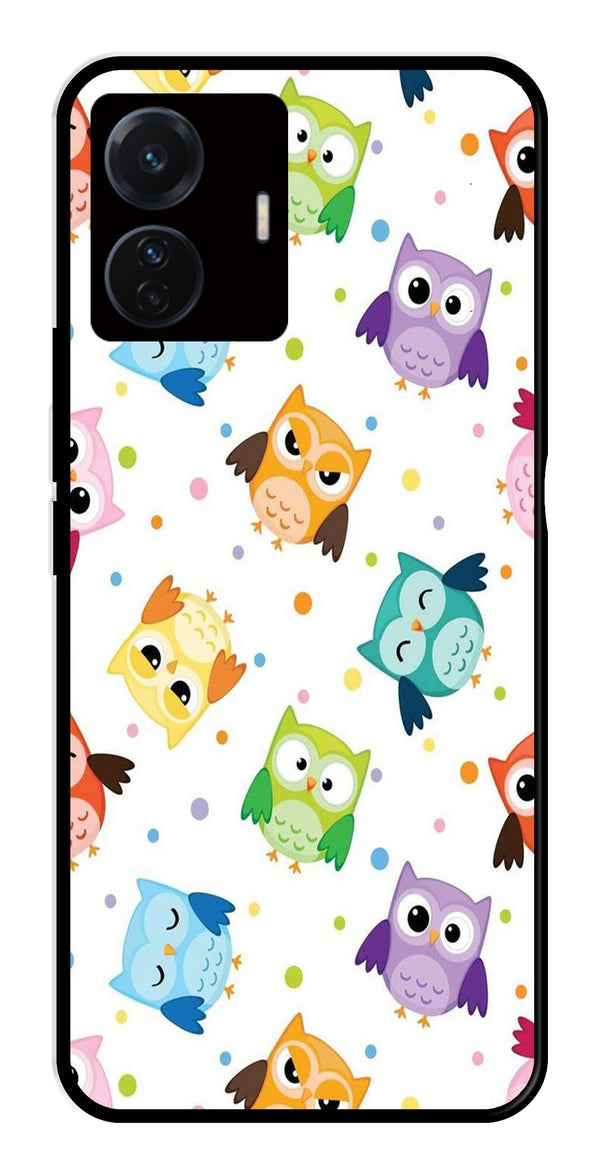 Owls Pattern Metal Mobile Case for Vivo T1 Pro 5G   (Design No -20)