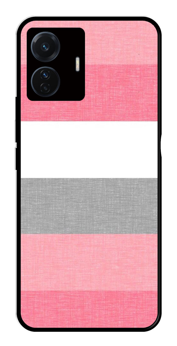 Pink Pattern Metal Mobile Case for iQOO Z6 Pro 5G   (Design No -23)