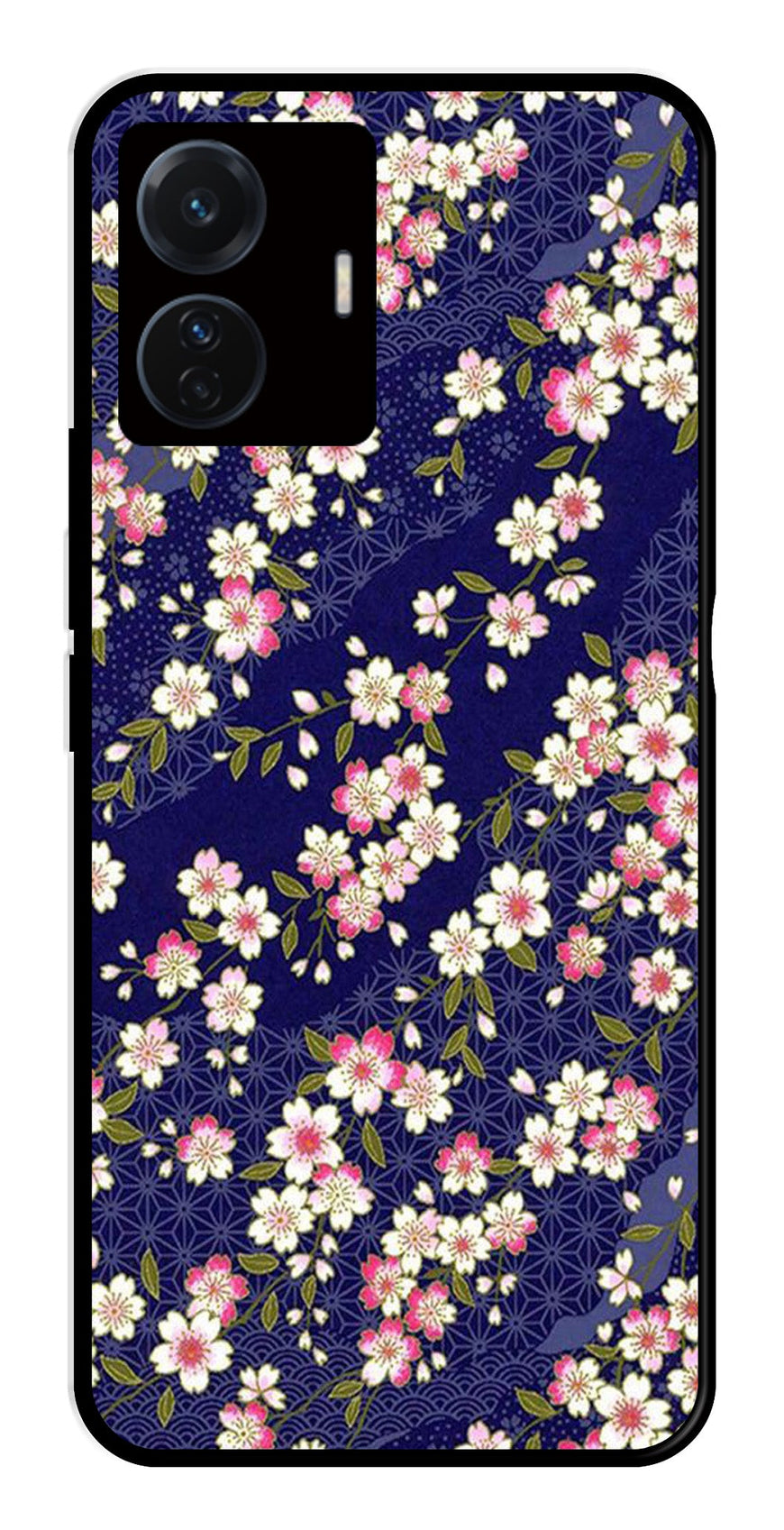 Flower Design Metal Mobile Case for iQOO Z6 Pro 5G   (Design No -25)