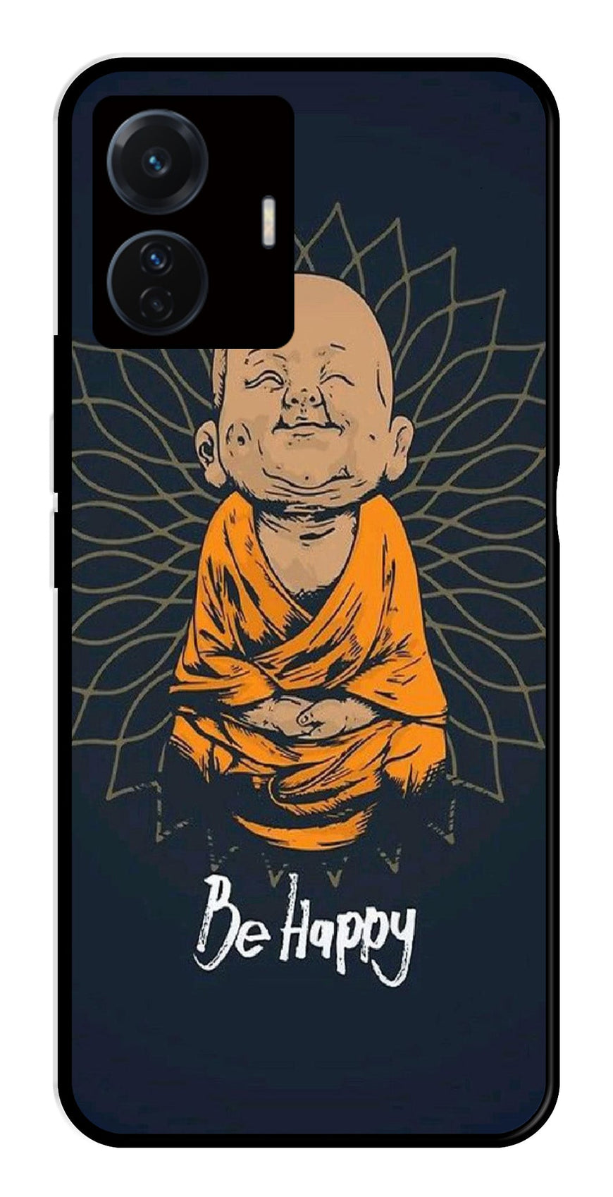Be Happy Metal Mobile Case for iQOO Z6 Pro 5G   (Design No -27)