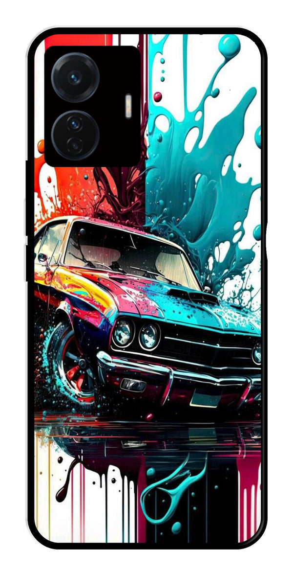 Vintage Car Metal Mobile Case for iQOO Z6 Pro 5G   (Design No -29)