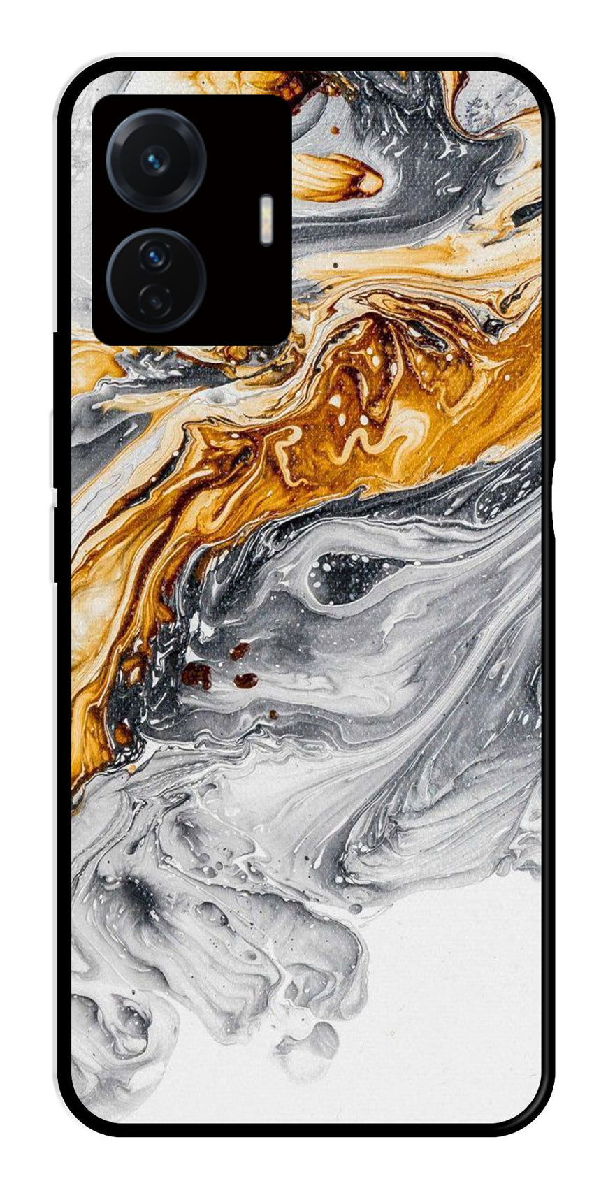Marble Pattern Metal Mobile Case for iQOO Z6 Pro 5G   (Design No -36)