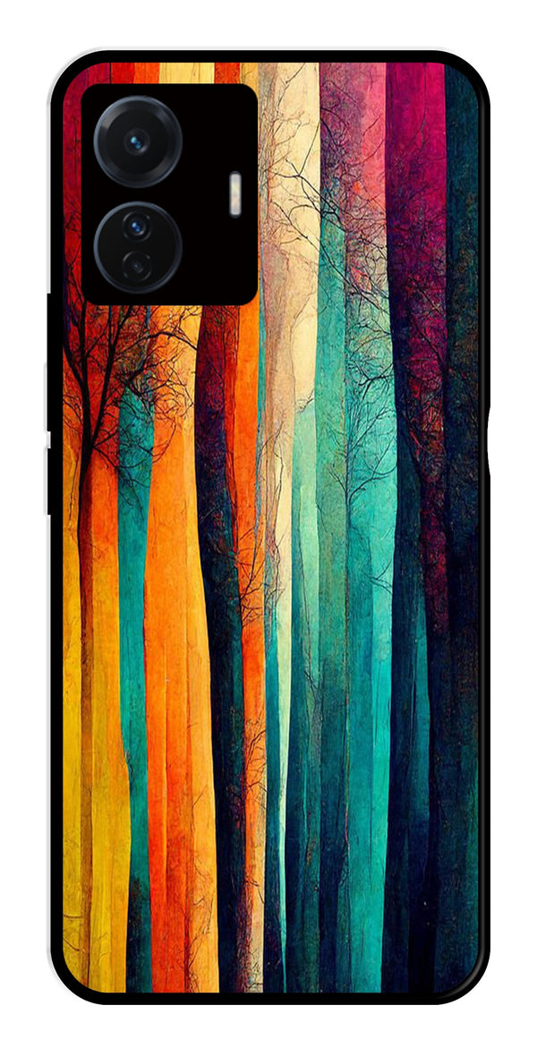 Modern Art Colorful Metal Mobile Case for Vivo T1 Pro 5G   (Design No -47)