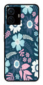 Flower Leaves Design Metal Mobile Case for iQOO Z6 Pro 5G   (Design No -50)
