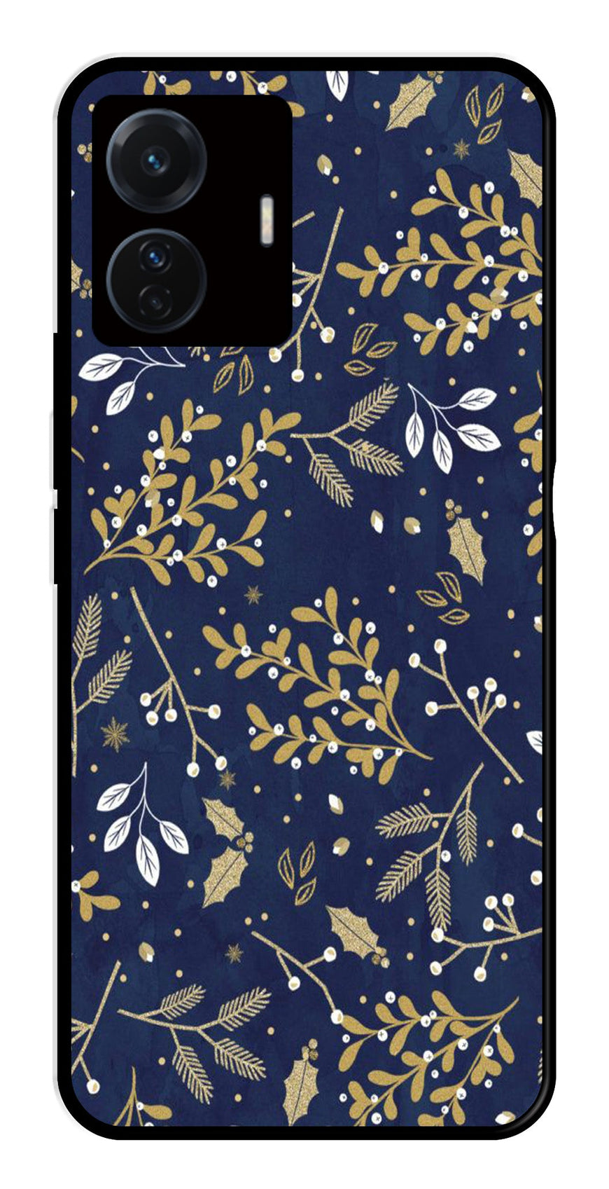 Floral Pattern  Metal Mobile Case for Vivo T1 Pro 5G   (Design No -52)