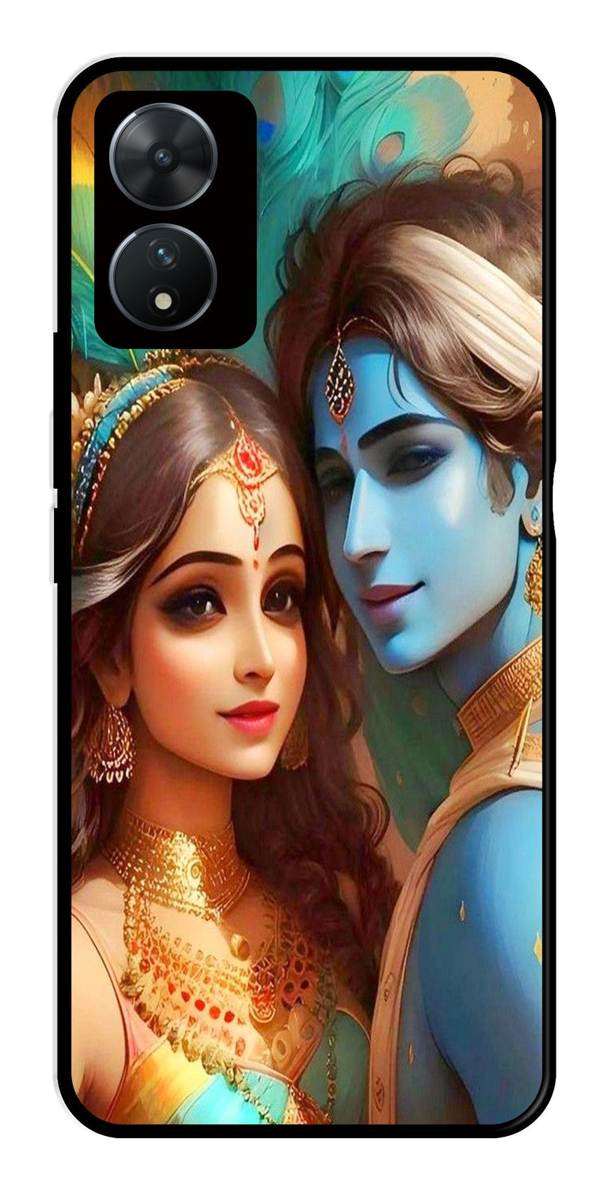 Lord Radha Krishna Metal Mobile Case for Vivo T2 5G   (Design No -01)