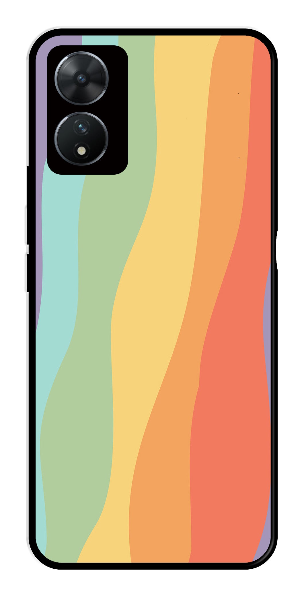 Muted Rainbow Metal Mobile Case for Vivo T2 5G   (Design No -02)
