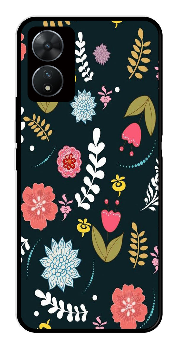 Floral Pattern2 Metal Mobile Case for Vivo T2 5G   (Design No -12)