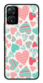 Hearts Pattern Metal Mobile Case for Vivo T2 5G   (Design No -22)