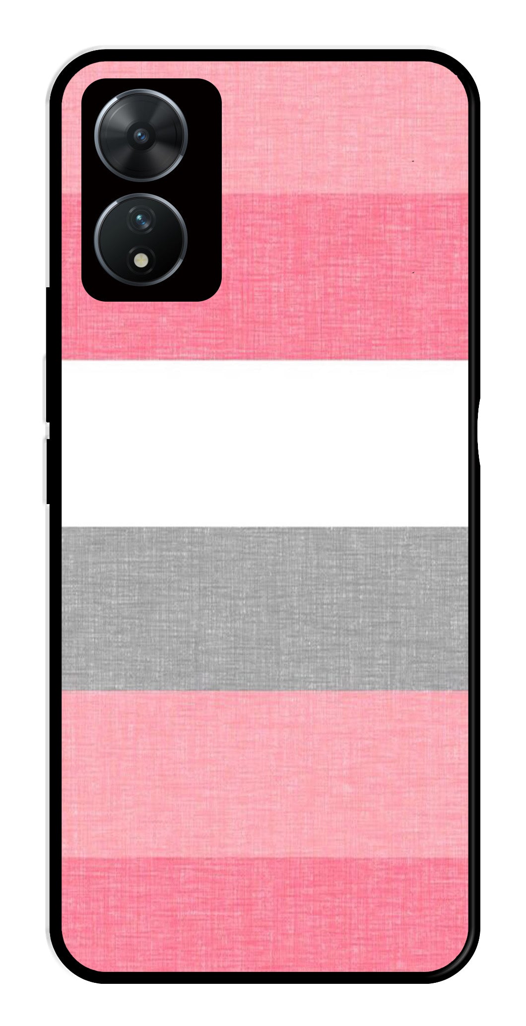 Pink Pattern Metal Mobile Case for Vivo T2 5G   (Design No -23)