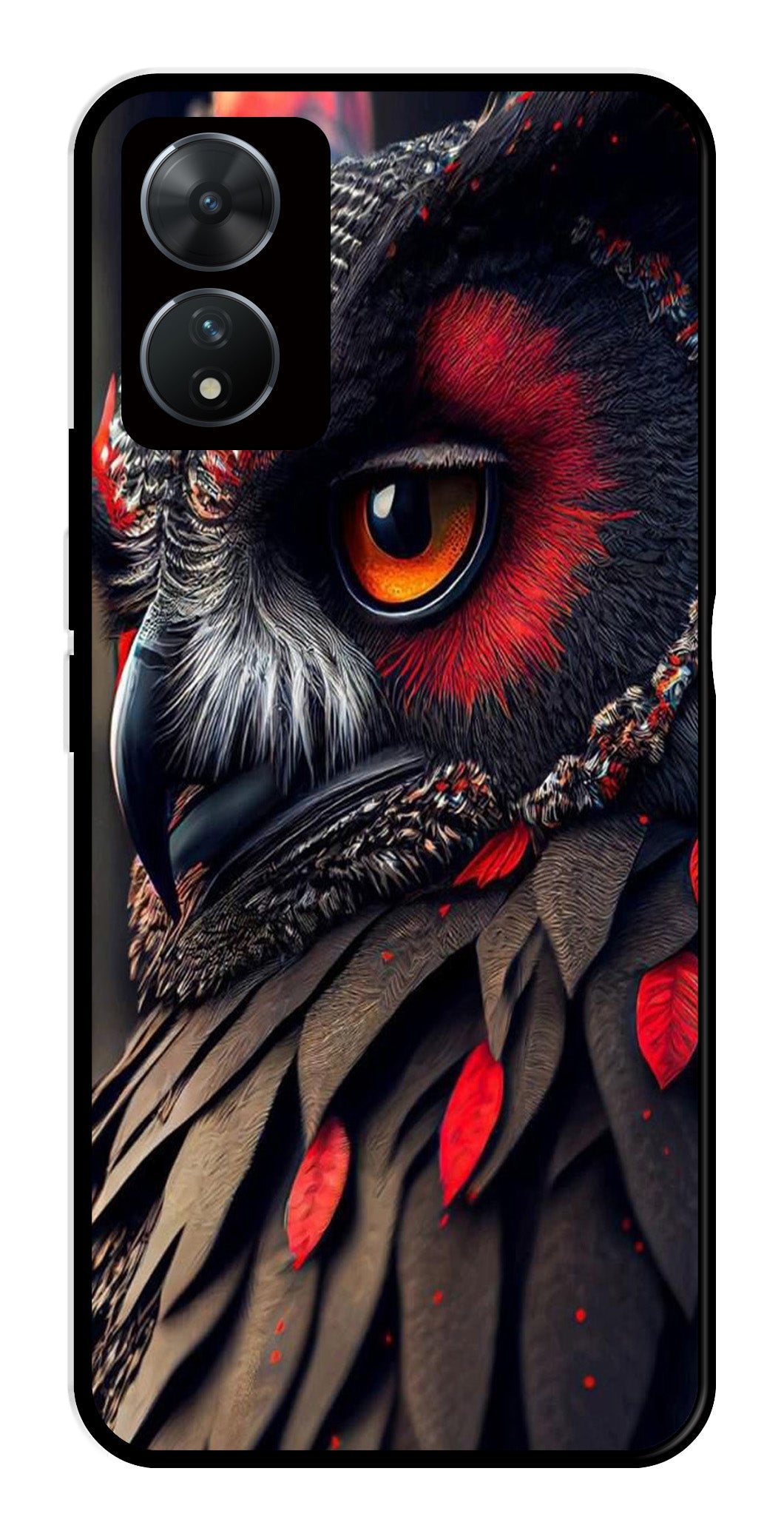Owl Design Metal Mobile Case for Vivo T2 5G   (Design No -26)
