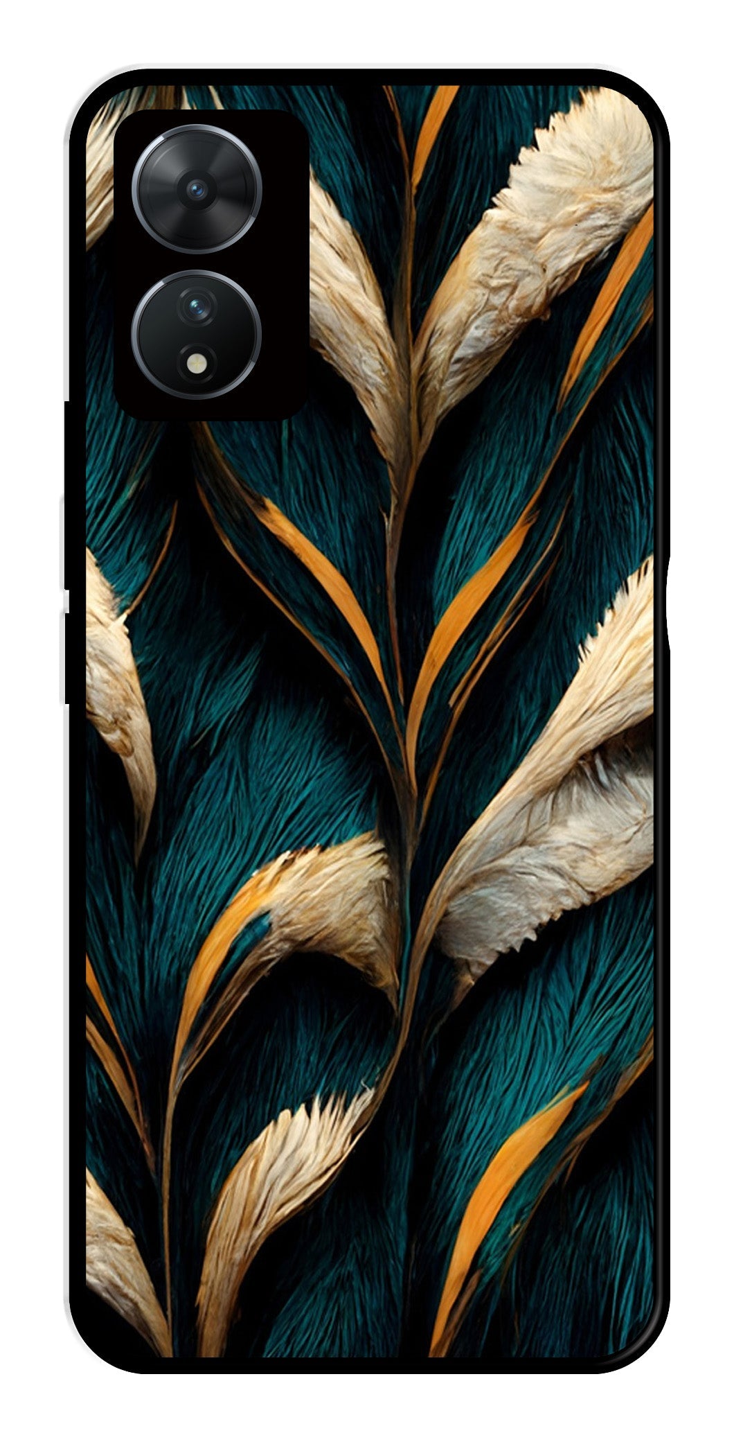 Feathers Metal Mobile Case for Vivo T2 5G   (Design No -30)