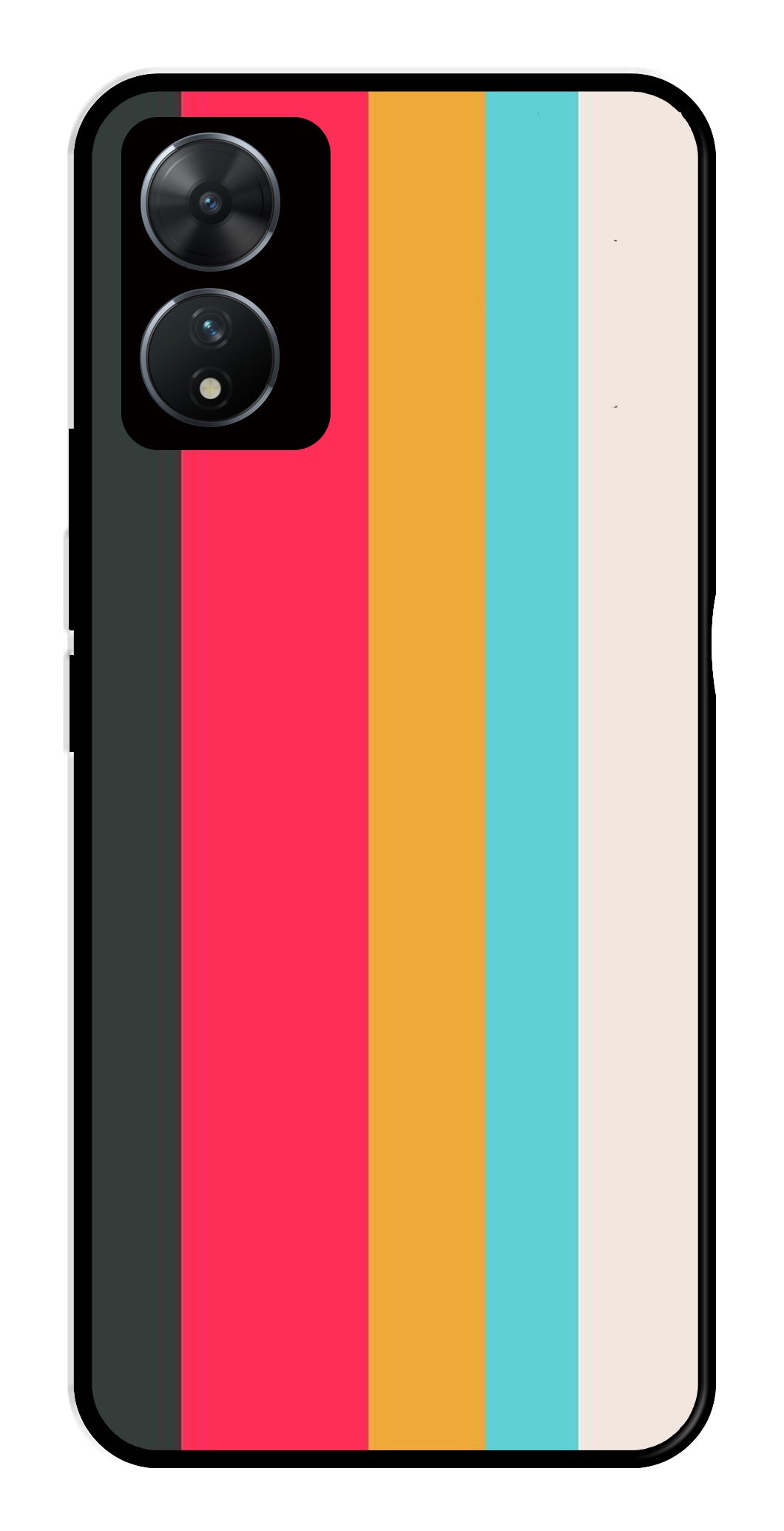 Muted Rainbow Metal Mobile Case for Vivo T2 5G   (Design No -31)