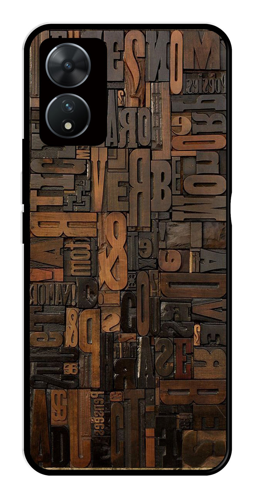Alphabets Metal Mobile Case for Vivo T2 5G   (Design No -32)