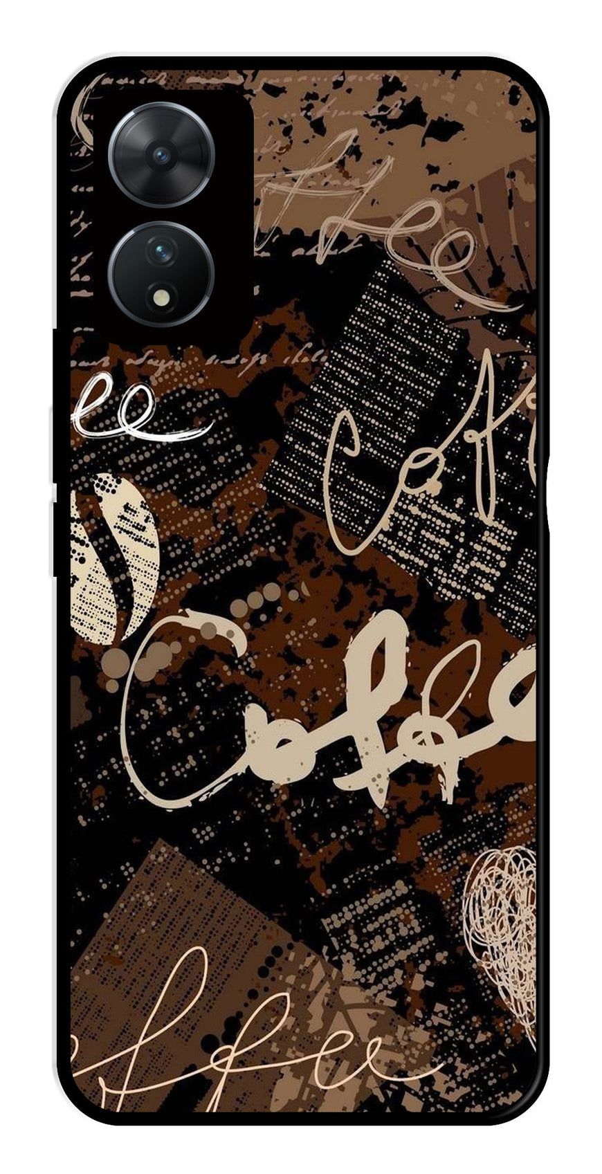 Coffee Pattern Metal Mobile Case for Vivo T2 5G   (Design No -37)