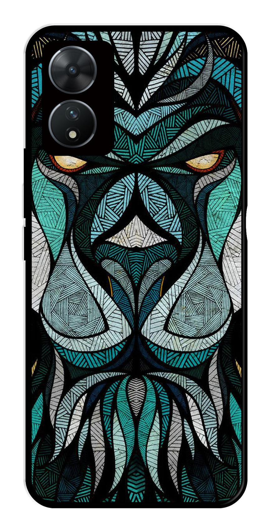 Lion Pattern Metal Mobile Case for Vivo T2 5G   (Design No -40)