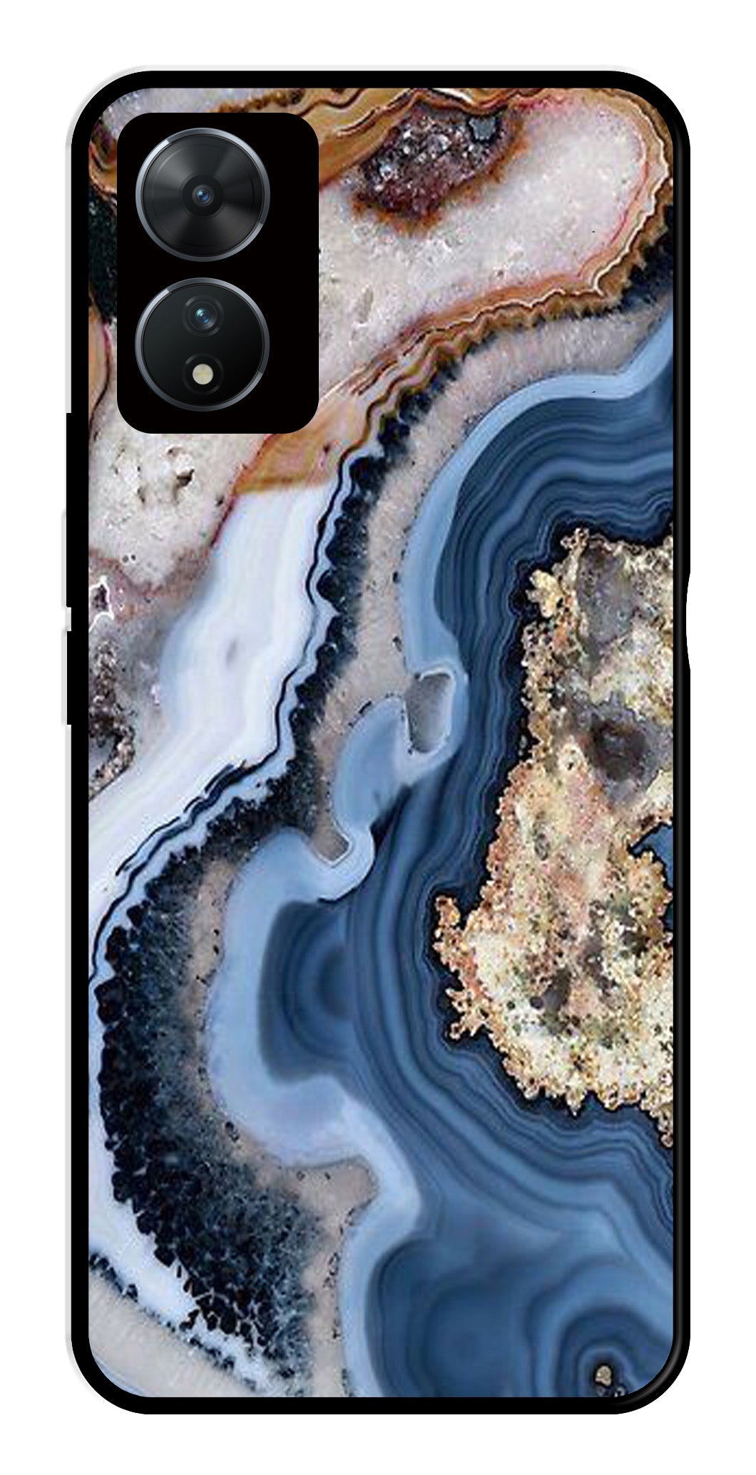 Marble Design Metal Mobile Case for Vivo T2 5G   (Design No -53)