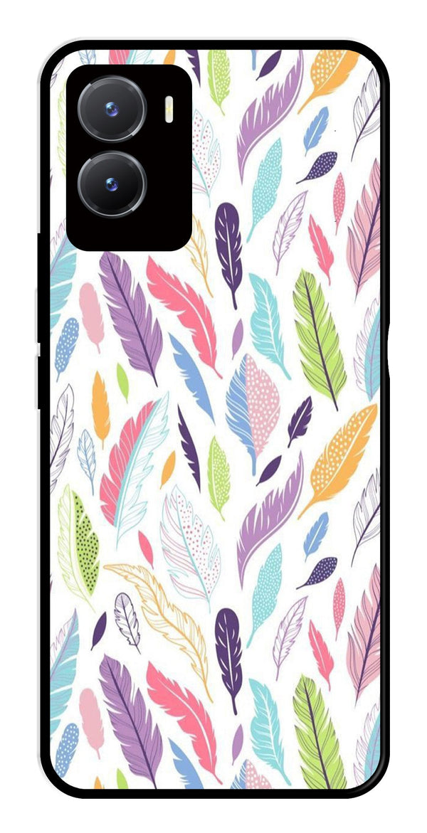 Colorful Feathers Metal Mobile Case for Vivo T2X 5G   (Design No -06)