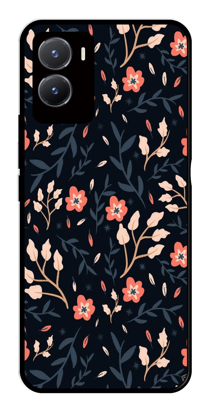 Floral Pattern Metal Mobile Case for Vivo T2X 5G   (Design No -10)