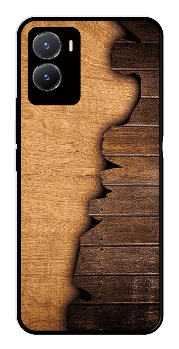 Wooden Design Metal Mobile Case for Vivo T2X 5G   (Design No -13)