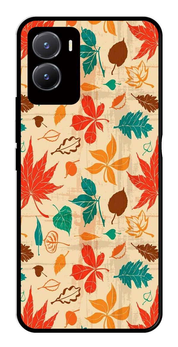 Leafs Design Metal Mobile Case for Vivo T2X 5G   (Design No -14)
