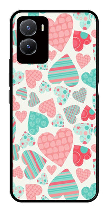 Hearts Pattern Metal Mobile Case for Vivo T2X 5G