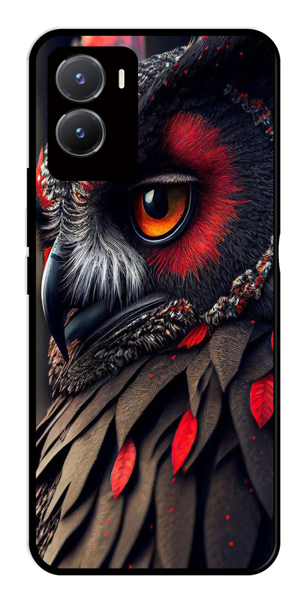 Owl Design Metal Mobile Case for Vivo T2X 5G   (Design No -26)