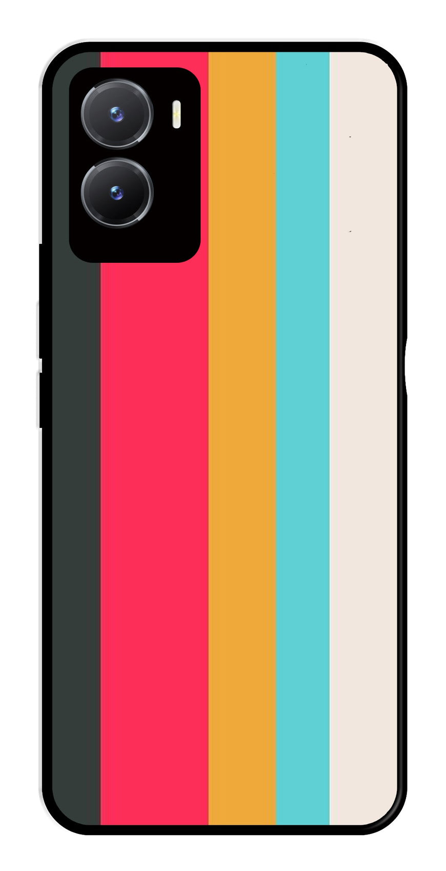 Muted Rainbow Metal Mobile Case for Vivo T2X 5G   (Design No -31)