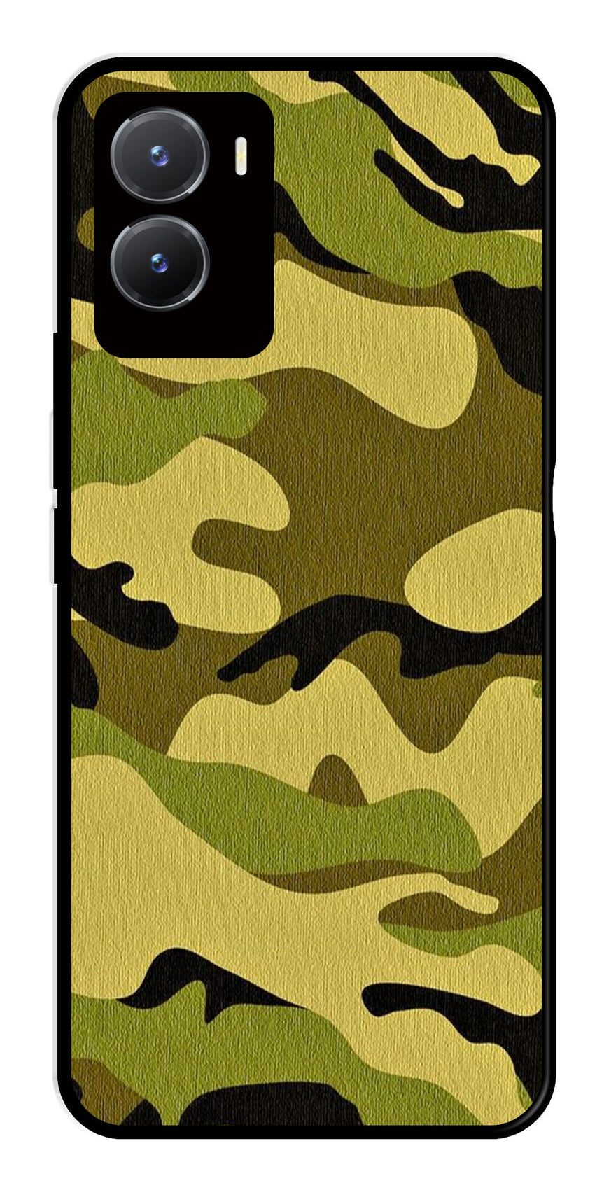 Army Pattern Metal Mobile Case for Vivo T2X 5G   (Design No -35)