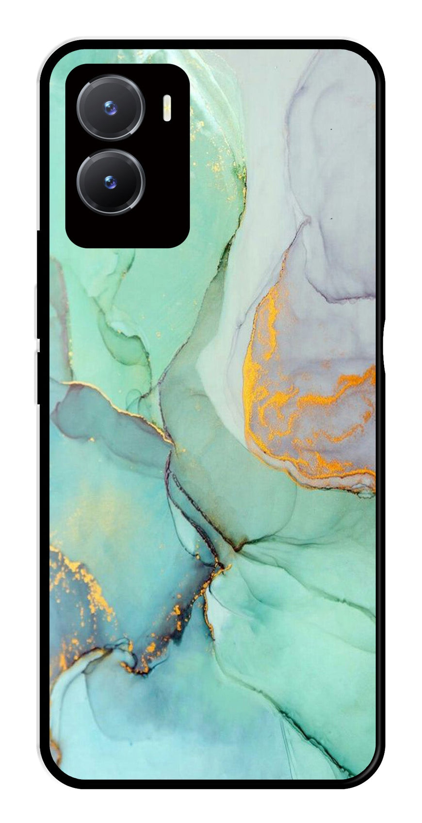 Marble Design Metal Mobile Case for Vivo T2X 5G   (Design No -46)