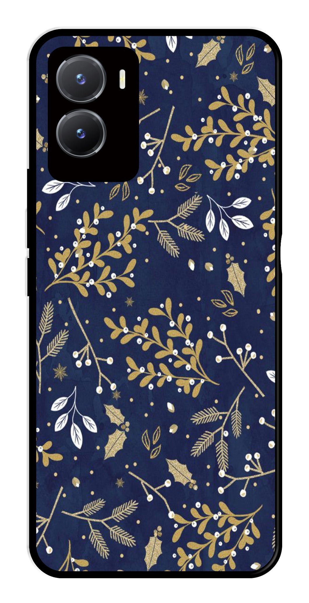 Floral Pattern  Metal Mobile Case for Vivo T2X 5G   (Design No -52)
