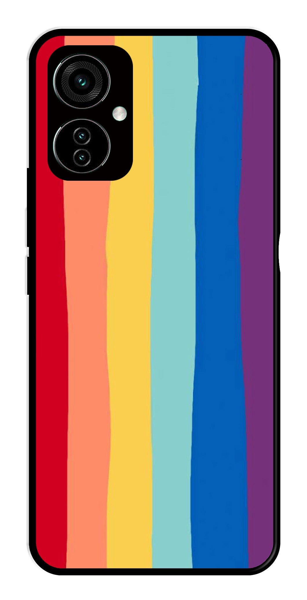 Rainbow MultiColor Metal Mobile Case for Tecno Camon 19   (Design No -03)