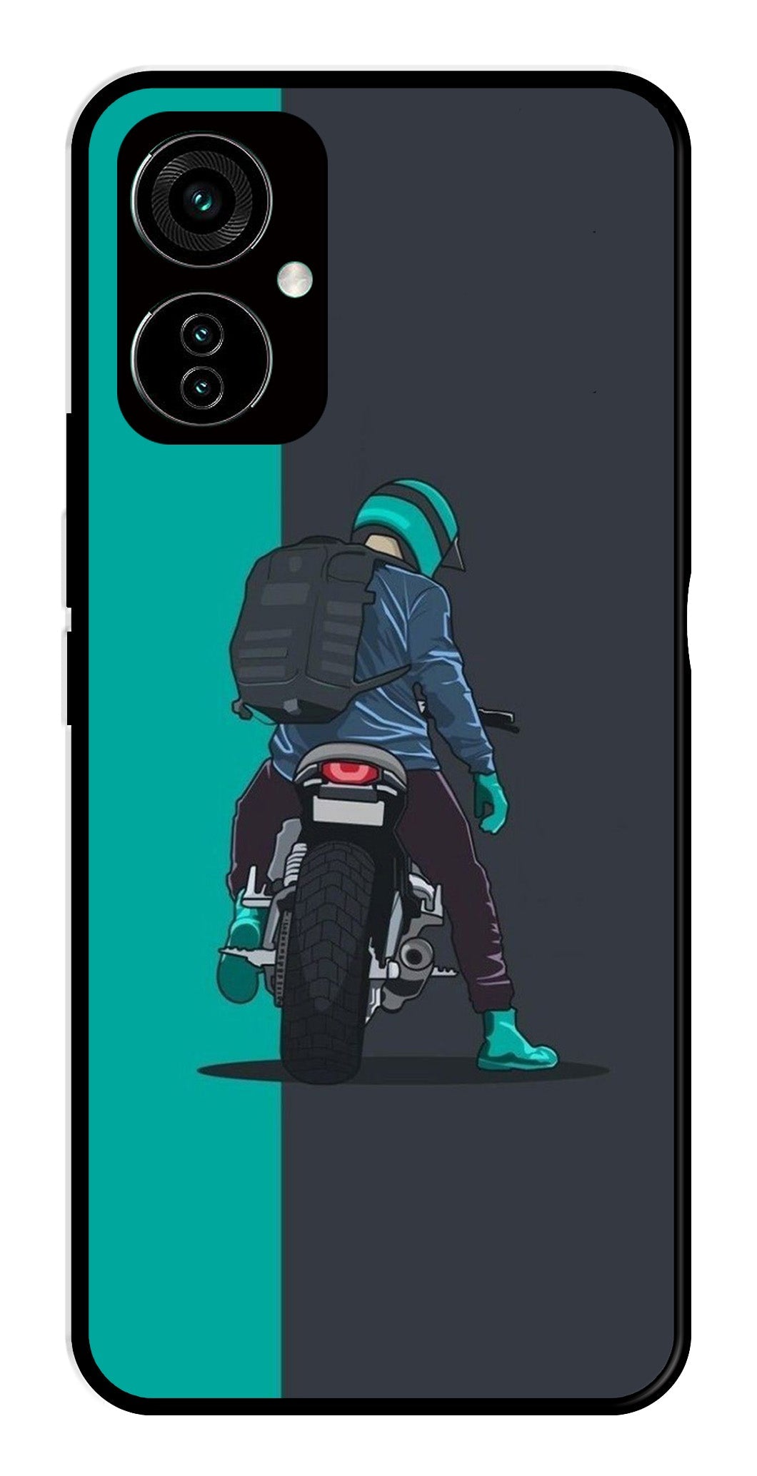 Bike Lover Metal Mobile Case for Tecno Camon 19   (Design No -05)