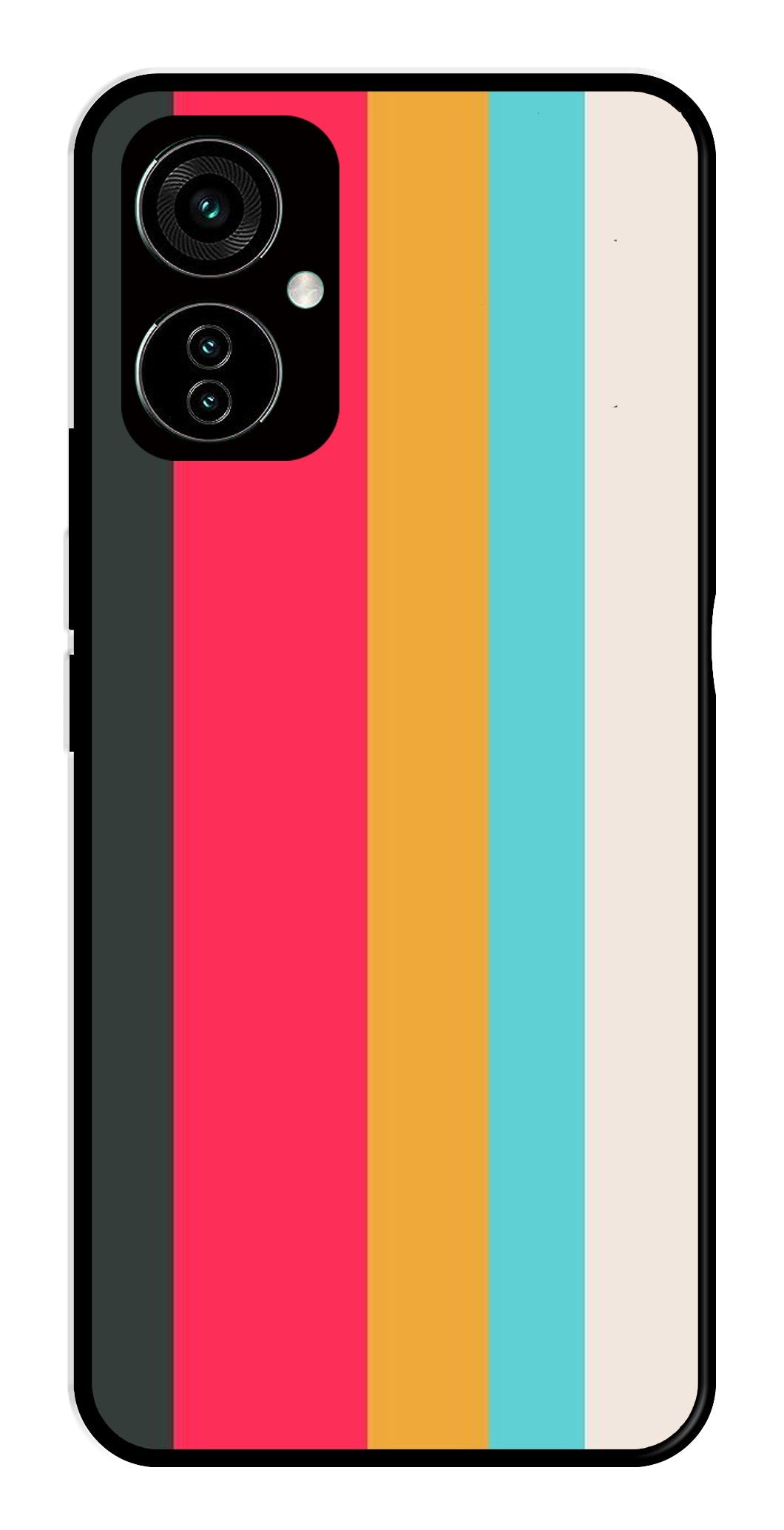 Muted Rainbow Metal Mobile Case for Tecno Camon 19   (Design No -31)