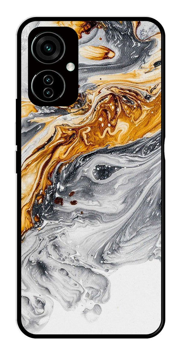 Marble Pattern Metal Mobile Case for Tecno Camon 19   (Design No -36)