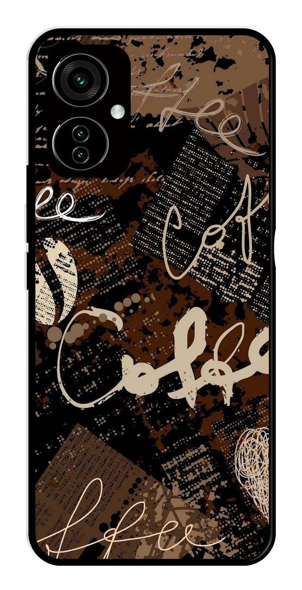 Coffee Pattern Metal Mobile Case for Tecno Camon 19   (Design No -37)