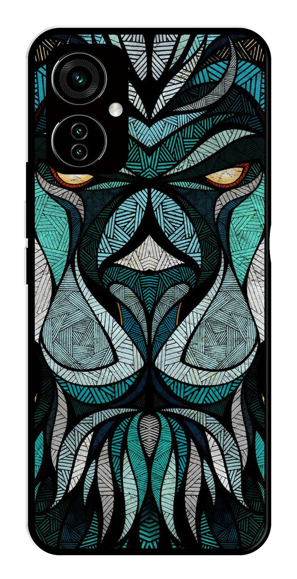Lion Pattern Metal Mobile Case for Tecno Camon 19   (Design No -40)