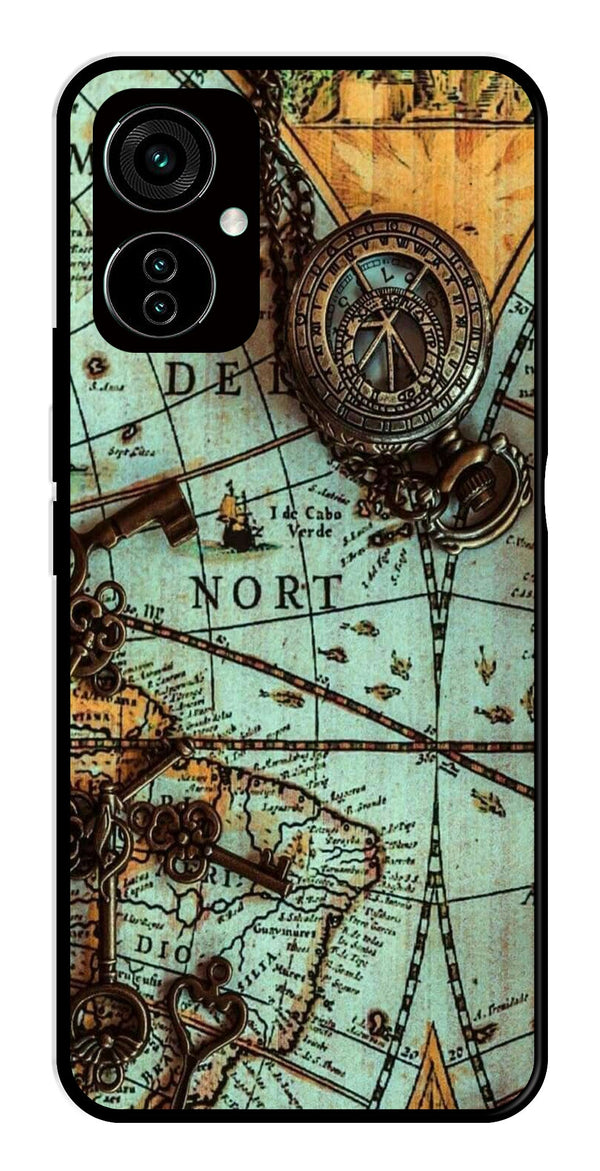 Map Design Metal Mobile Case for Tecno Camon 19   (Design No -54)