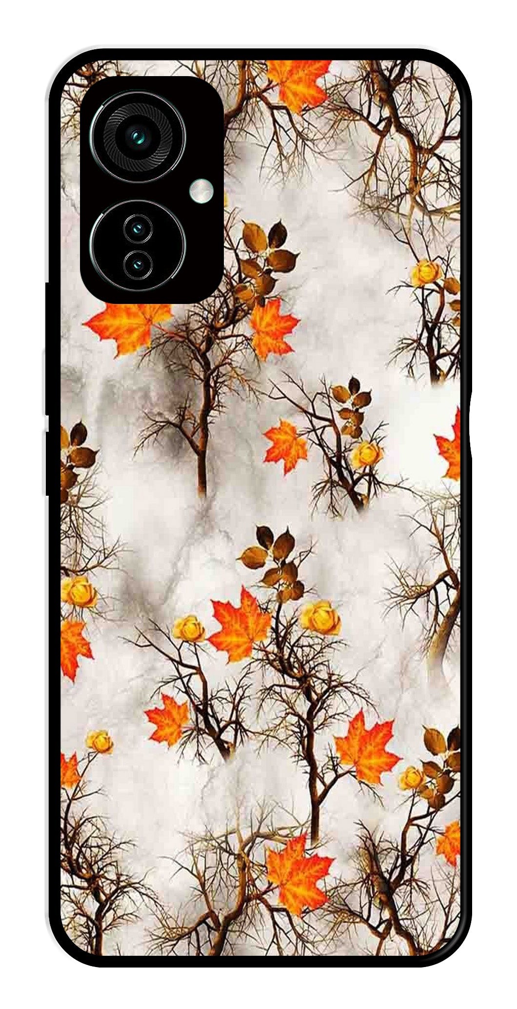 Autumn leaves Metal Mobile Case for Tecno Camon 19   (Design No -55)