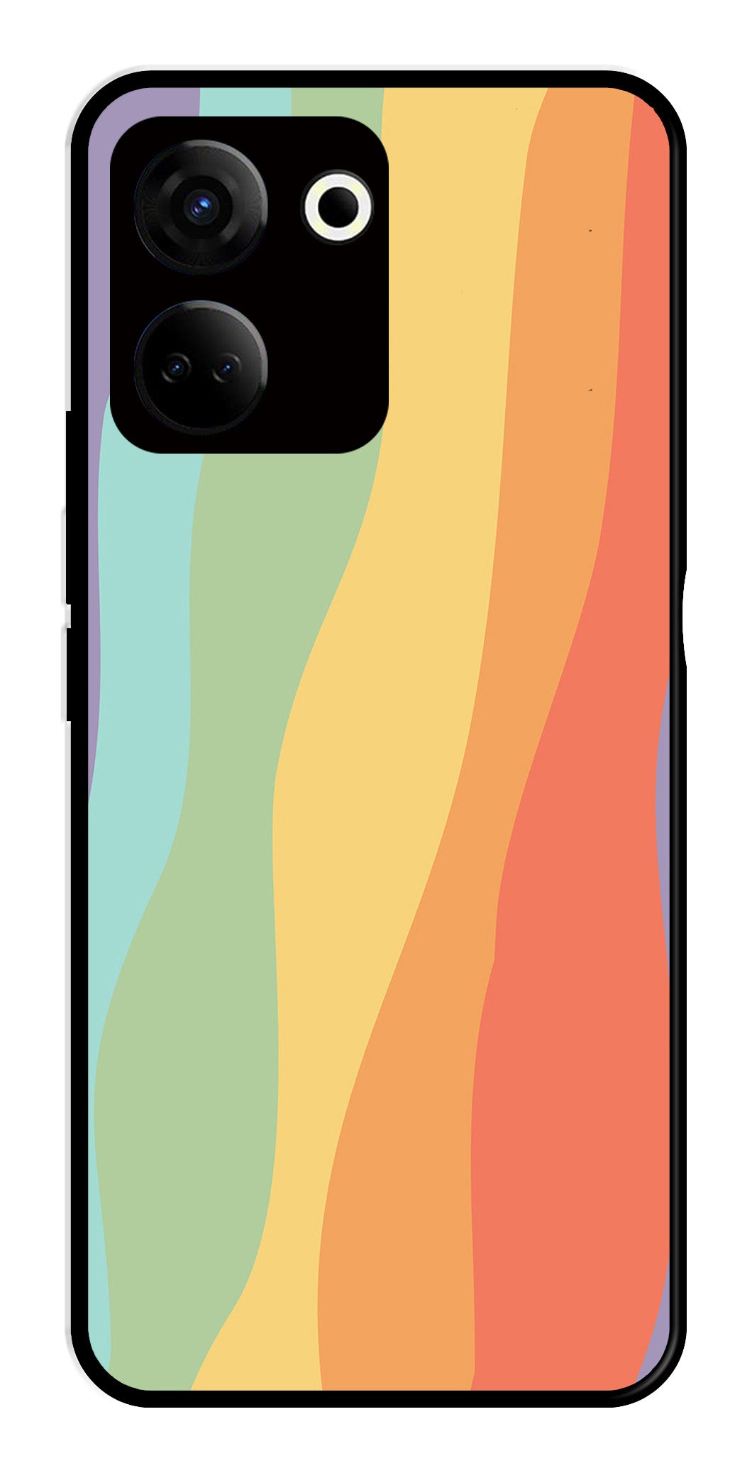 Muted Rainbow Metal Mobile Case for Tecno Camon 20   (Design No -02)
