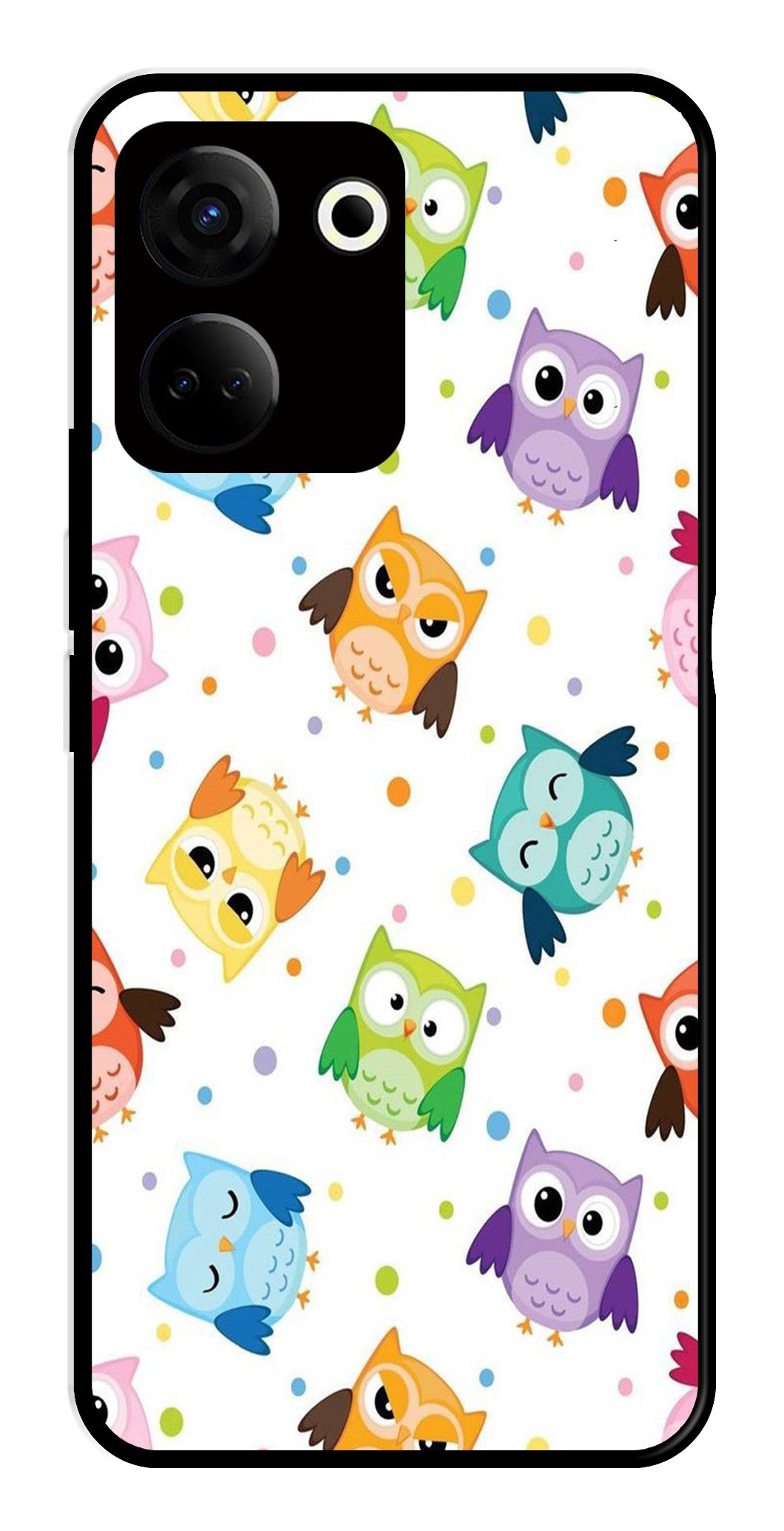 Owls Pattern Metal Mobile Case for Tecno Camon 20   (Design No -20)