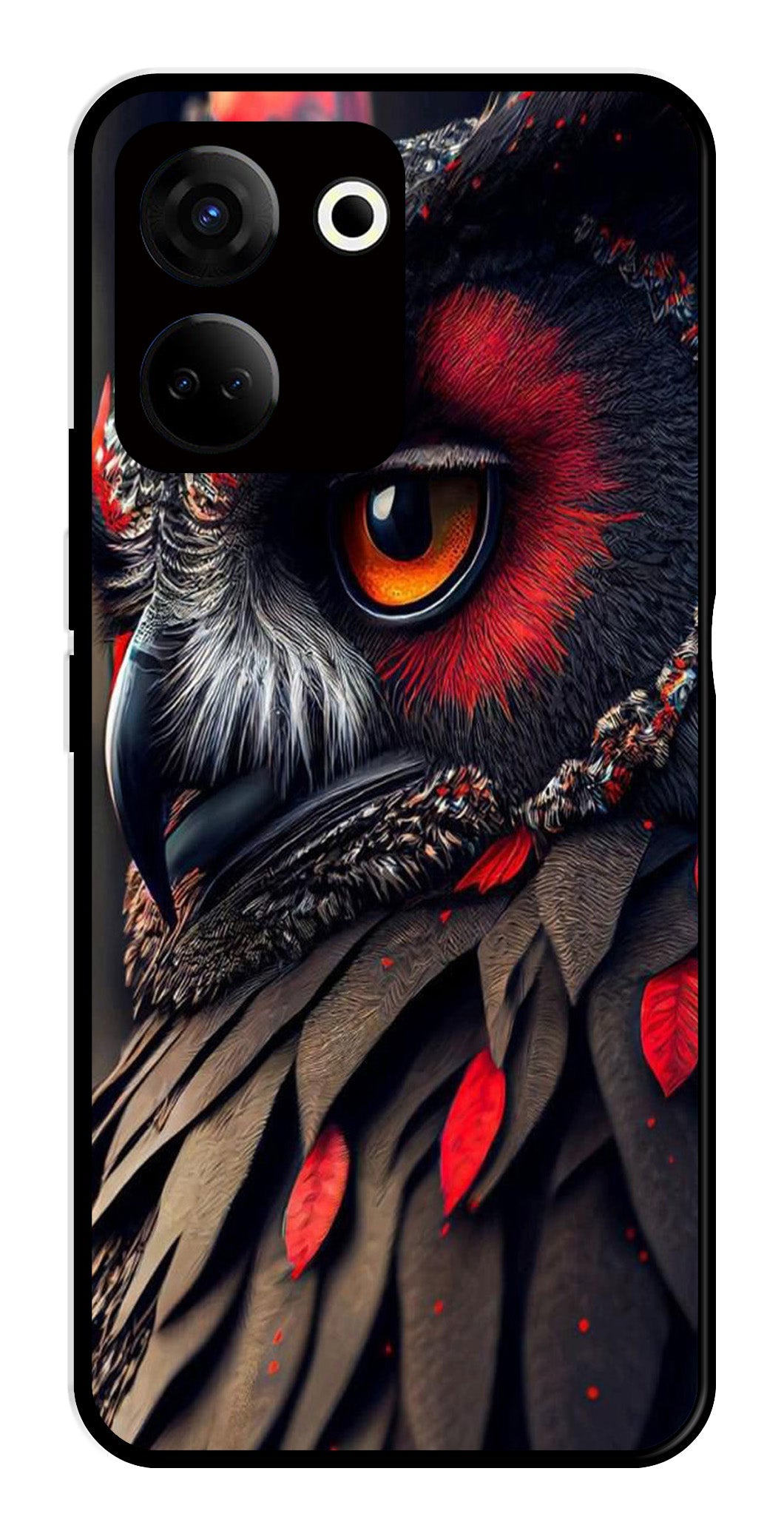 Owl Design Metal Mobile Case for Tecno Camon 20   (Design No -26)