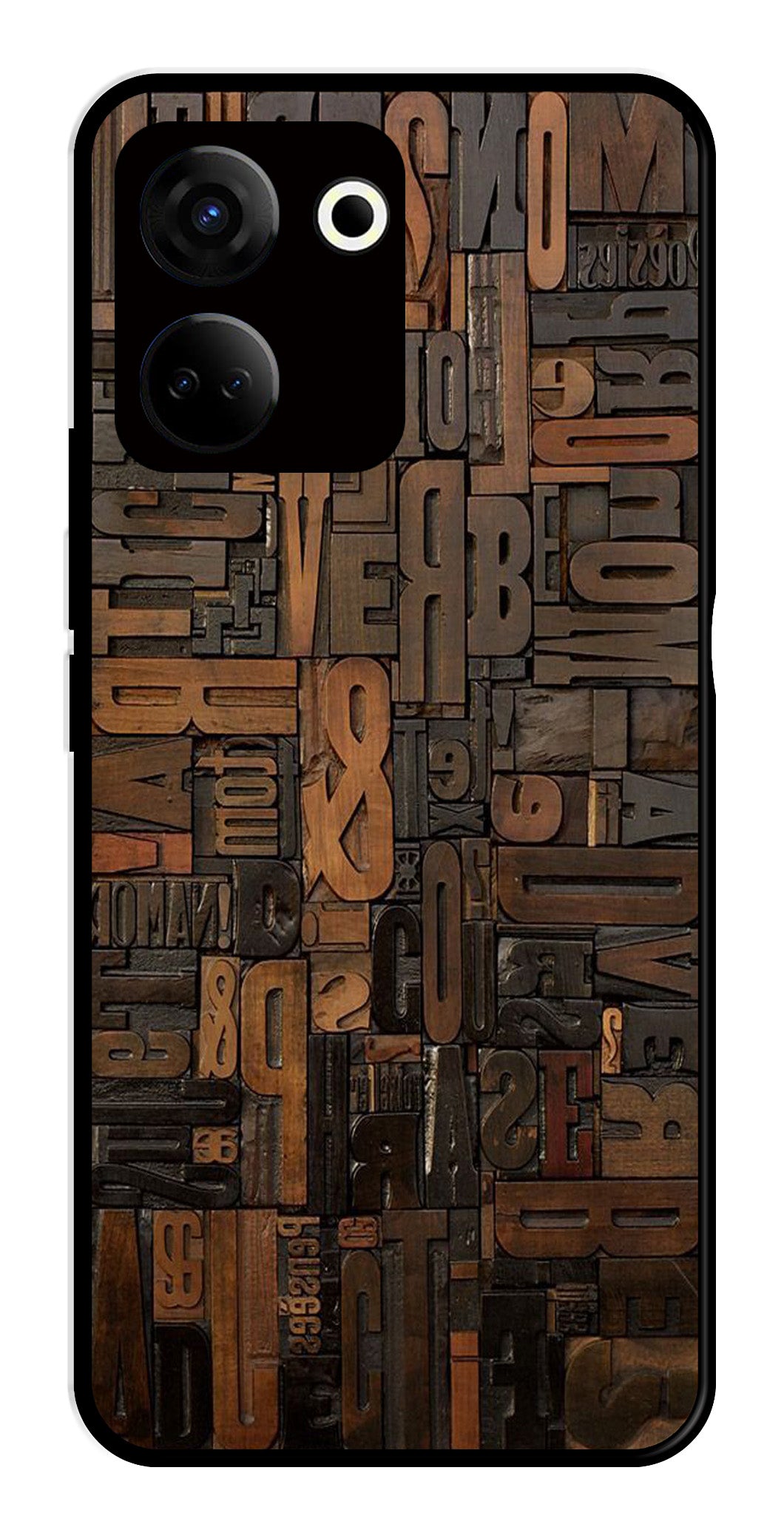 Alphabets Metal Mobile Case for Tecno Camon 20   (Design No -32)