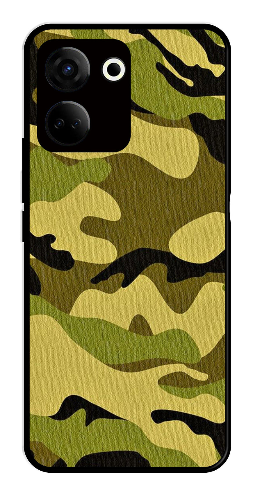 Army Pattern Metal Mobile Case for Tecno Camon 20   (Design No -35)